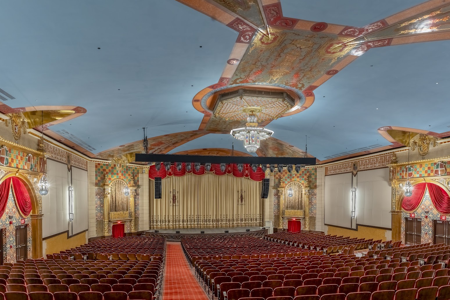 The auditorium and stage from the northwest corner, 2026